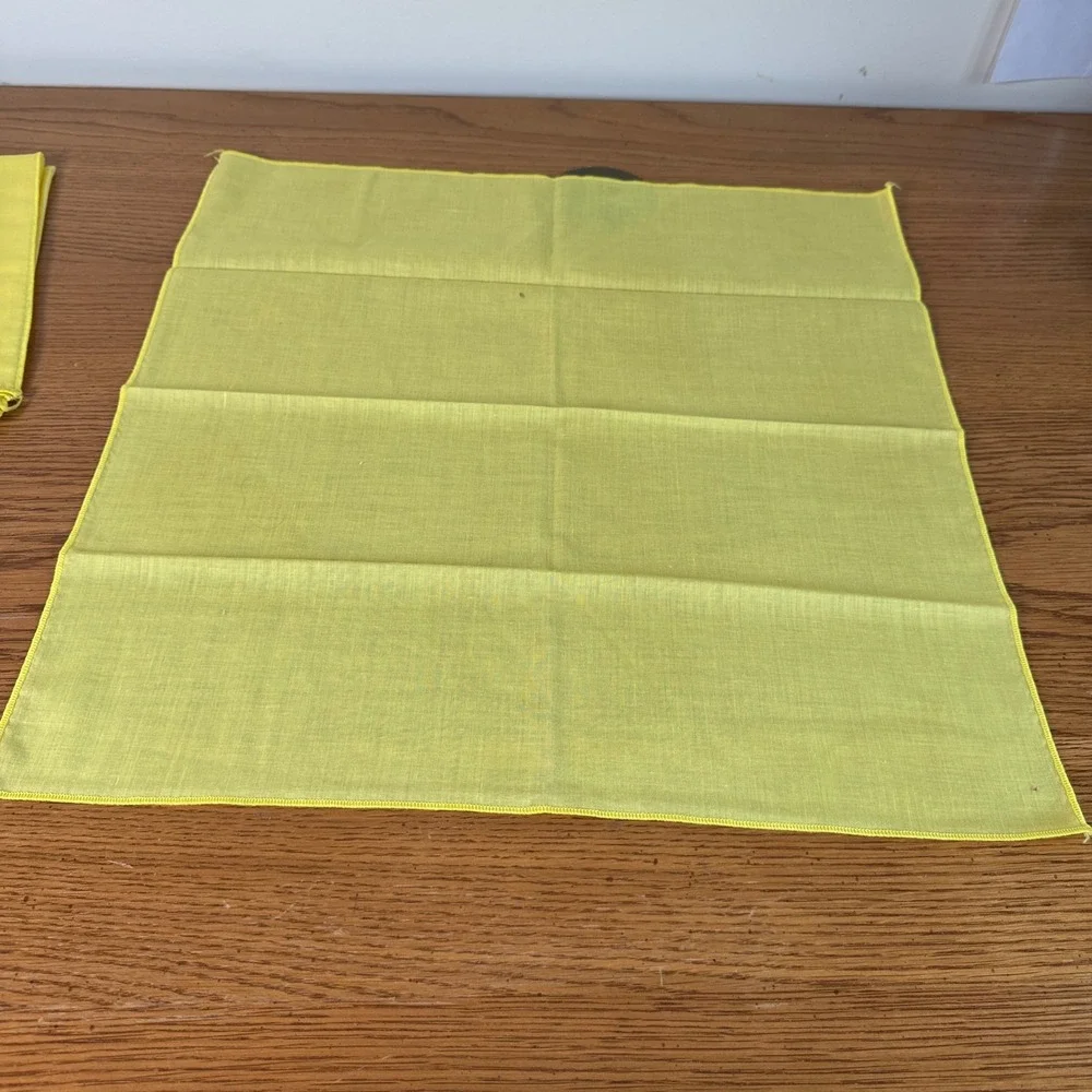 Vintage‎ Yellow Cloth Napkins Set of 4 Retro Mid Century 19x18.5